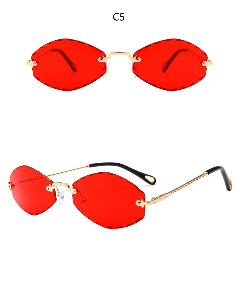 90s Ретро Винтаж без оправы маленькие овальные солнцезащитные очки Hispter леди оттенки Роскошные Дизайнерские Женские Крошечные узкие тонированные солнцезащитные очки