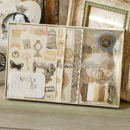 

ENOGREETING Ancient Style Handmade DIY Papercraft Photo Album 6Inch MINI Scrapbook kit