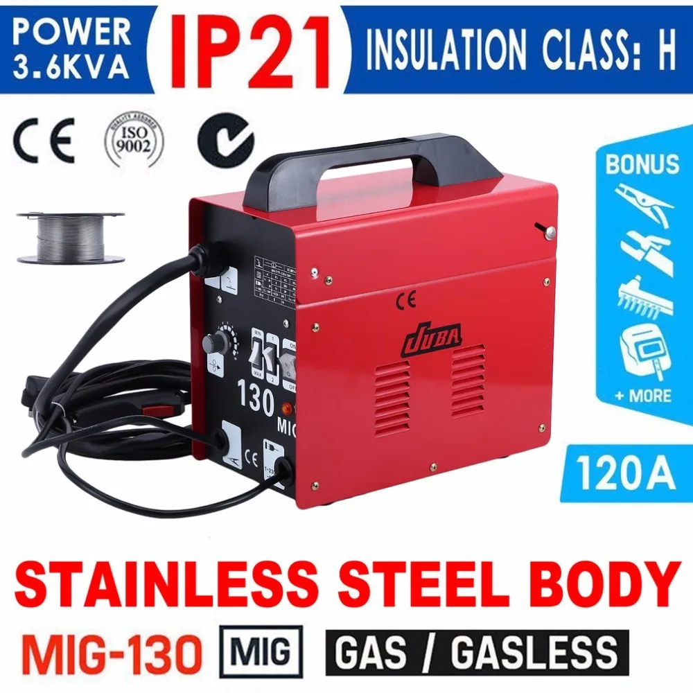 

MIG-130 No-Gas Welding Machine 230V Electric Welding Machine Gasless MIG Welders Weldering Equipment Welding Tools UK Plug Red