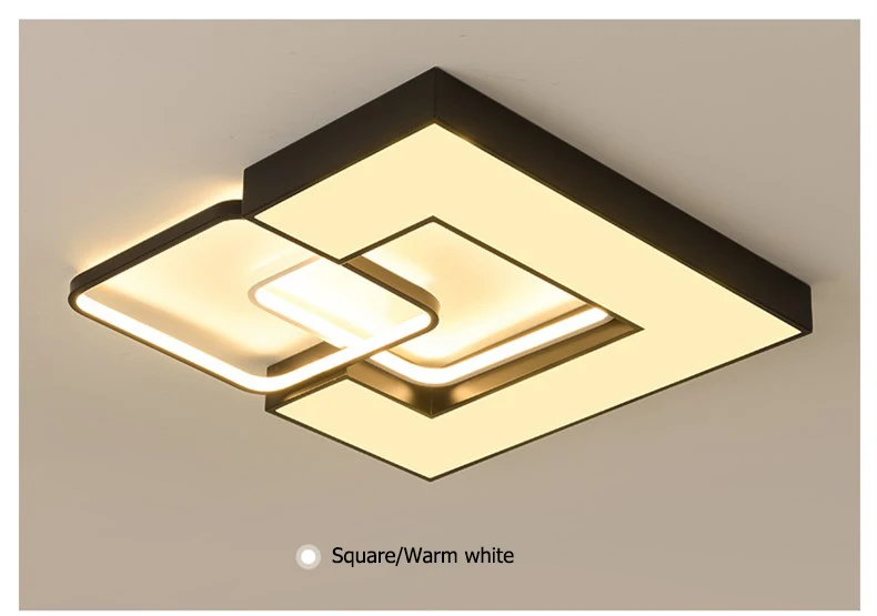 Квадратные/круглые современные светодиодные потолочные Lihgts для Studyroom, спальни, кухни, огни лампады, белые/черные светодиодные потолочные светильники