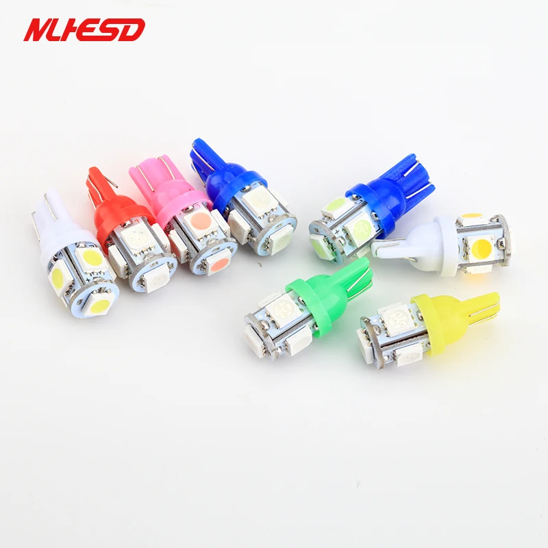 100 шт. T10 синие красные белые внутренние лампы s Led 5SMD 5050 Auto Led194 168 W5W боковой