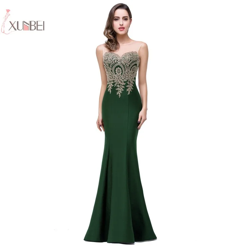 deep green evening gown