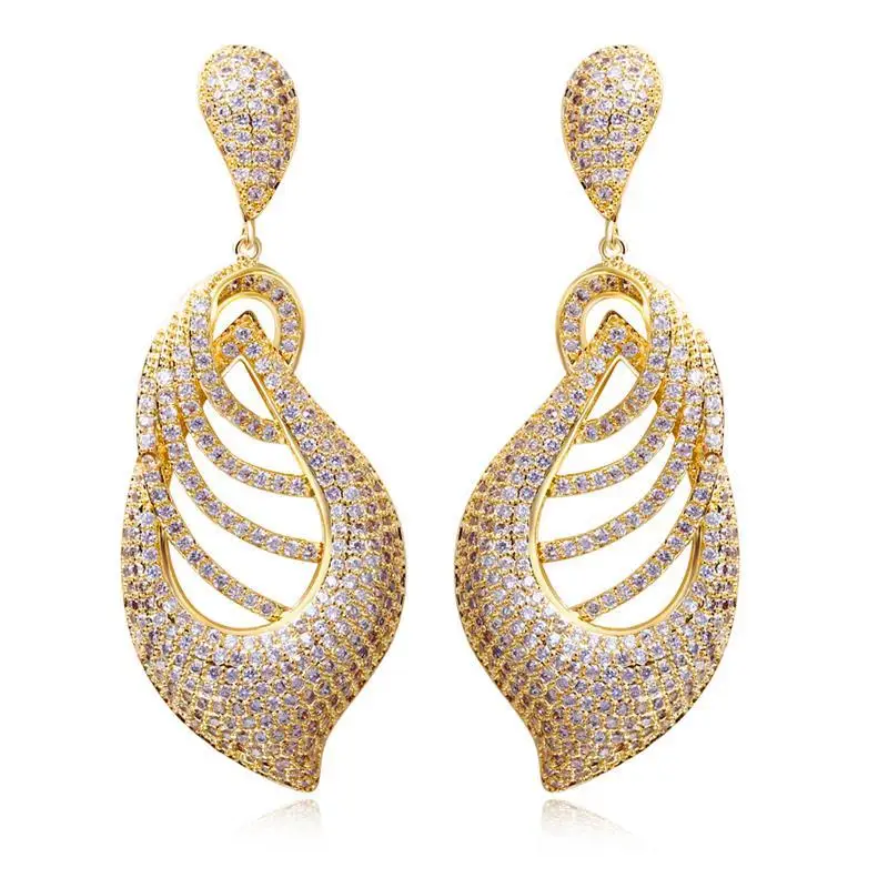 Erfly Earrings Yellow Gold Dangles Dubai Jewellery Erfly Earrings Yellow Gold Dangles Dubai Jewellery Large Cubic Zirconia Micro Pave Setting Bridal Wedding In Drop From Jewelry