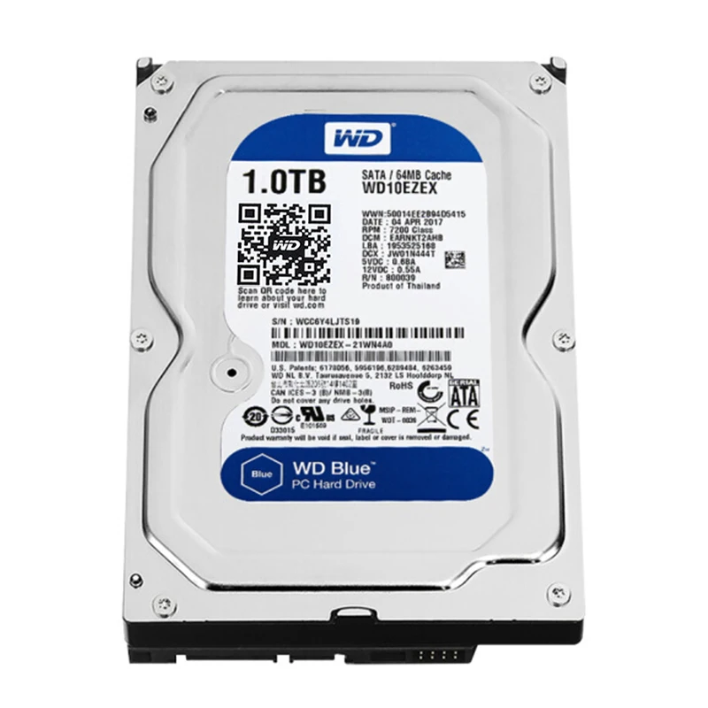 Western Digital WD Blue 1TB hdd sata 3.5 inch internal hard disk Desktop Internal HDD 7200 RPM SATA 6Gb/s Cache 64MB HDD DISK Western Digital WD Blue 1TB hdd sata 3.5 inch internal hard disk Desktop Internal HDD 7200 RPM SATA 6Gb/s Cache 64MB HDD DISK