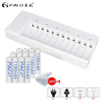 

12 pcs aaa NIHM rechargeable battery 1100mah+AAA AA Battery Charger for aa aaa batteria 1.2v FOR toys e-cigarette camera
