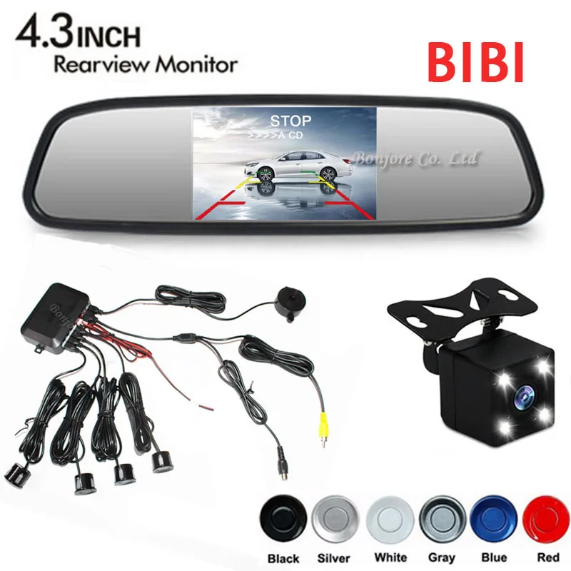 Car Video Reverse Parking Sensor Kit Connect Rear view font b Camera b font 4 Led