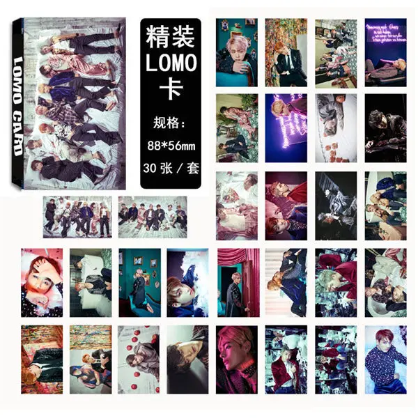 KPOP Bangtan Boys YOU NEVER WALK ALONE альбом ломо карты Новая мода самодельная бумажная фото карта HD Фотокарта LK449 - Цвет: 06