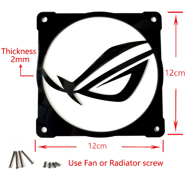 3 шт./лот DIY 12 см* 12 см крышка вентилятора акриловая крышка используется для 120 мм радиатора 120 мм вентилятор крутой логотип для компьютера чехол для охлаждения - Цвет лезвия: ROG Cover