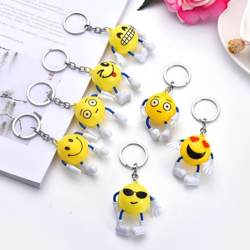 

Unisex 1PC New Emoji Pendant Cute keychain key Rings Metal Gift key chain For Women Men Girl Boy Bag Car Fashion Jewelry
