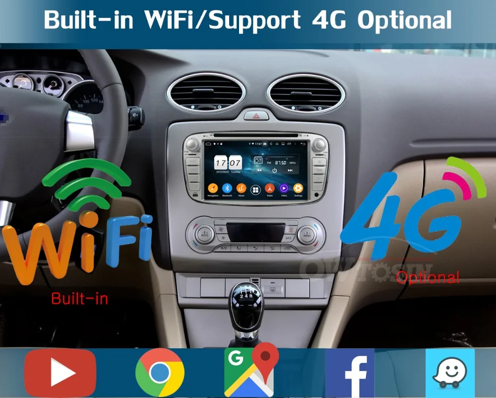 Clearance IPS 8Core 4G+64G Android 9.0 Car DVD Radio GPS For Ford Kuga Focus S-Max C-Max Mondeo Galaxy Tourneo Transit Connect DSP Player 9