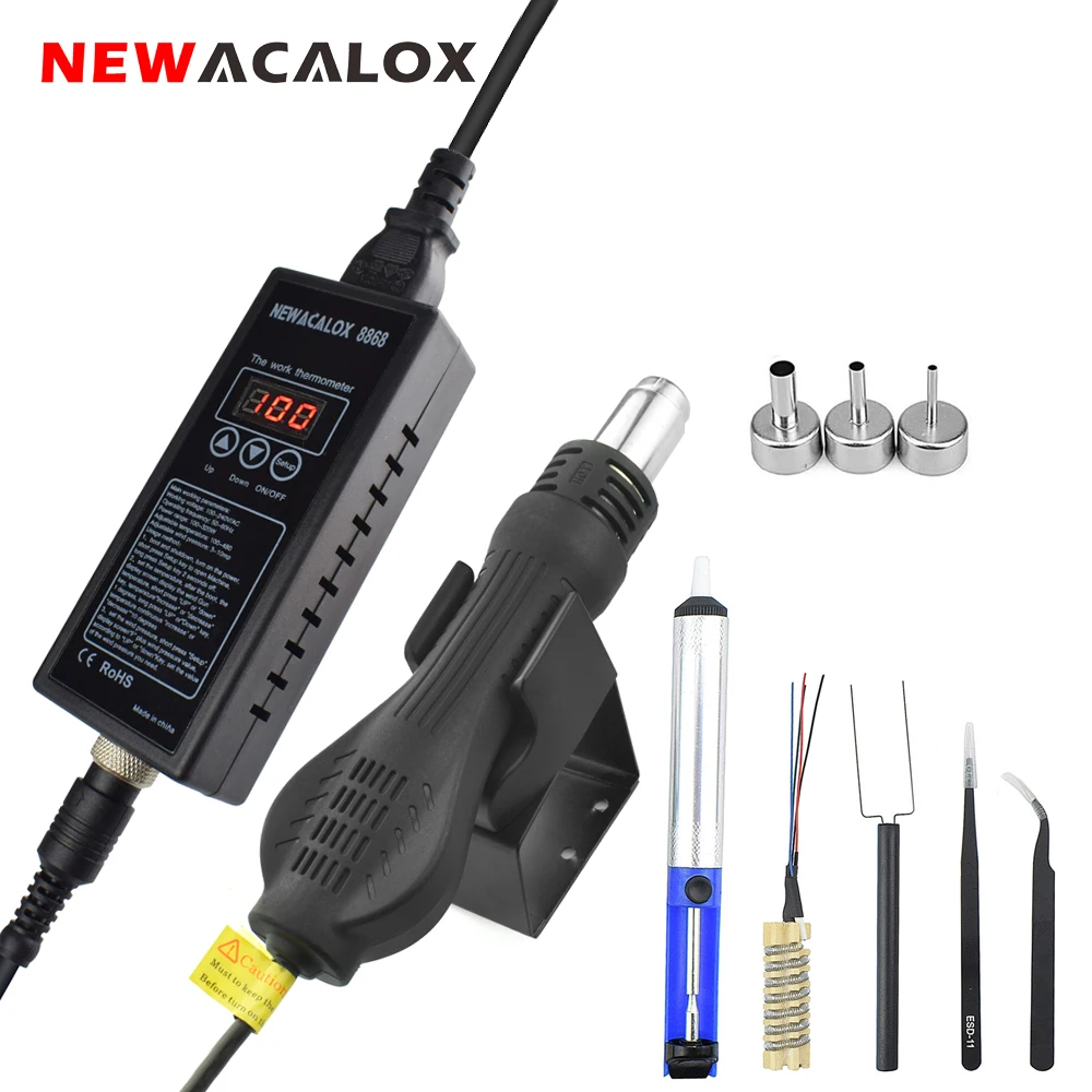 NEWACALOX 220 В 8868 портативный цифровой паяльная станция BGA комплект 650 Вт горячий