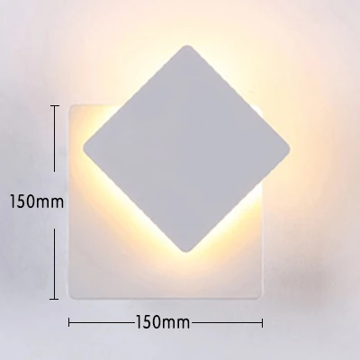 Круглый/квадратный светодиодный настенный светильник с поворотом на 360 градусов, регулируемый прикроватный светильник, современный креативный персональный алюминиевый настенный светильник, NR-97 - Цвет абажура: Square White Body