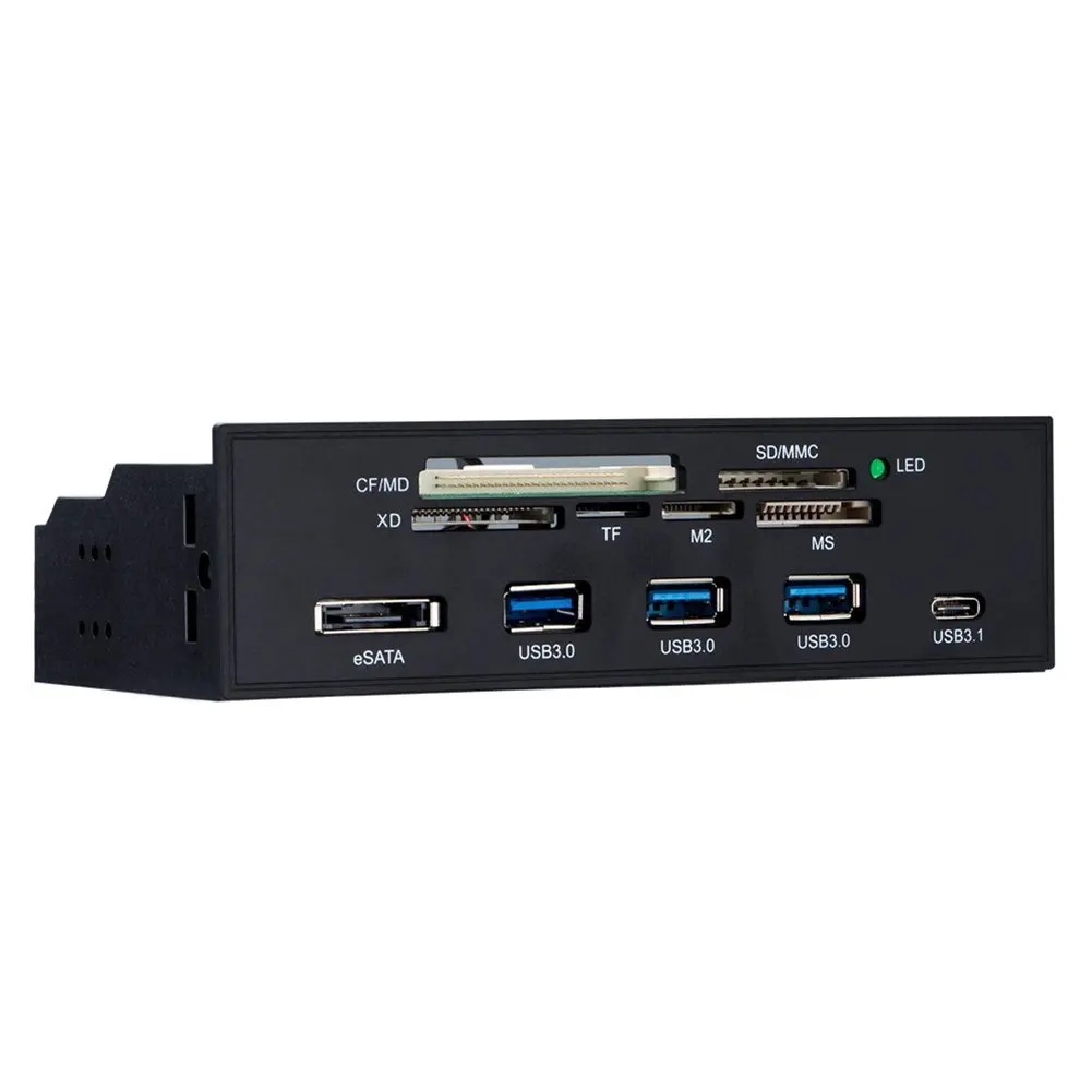 

STW 5.25 inch PC Computer Front panel All-in-1 Multifunction card reader 3ports USB3.0 USB 3.1, Support M2, MSO, SD, MS, XD, 64G