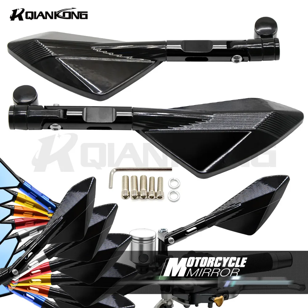 1 Pair 8/10mm Universal motorcycle rearview mirror blacke motorcycle rearview mirror scooter side FOR Kawasaki Ninja 300 EX300