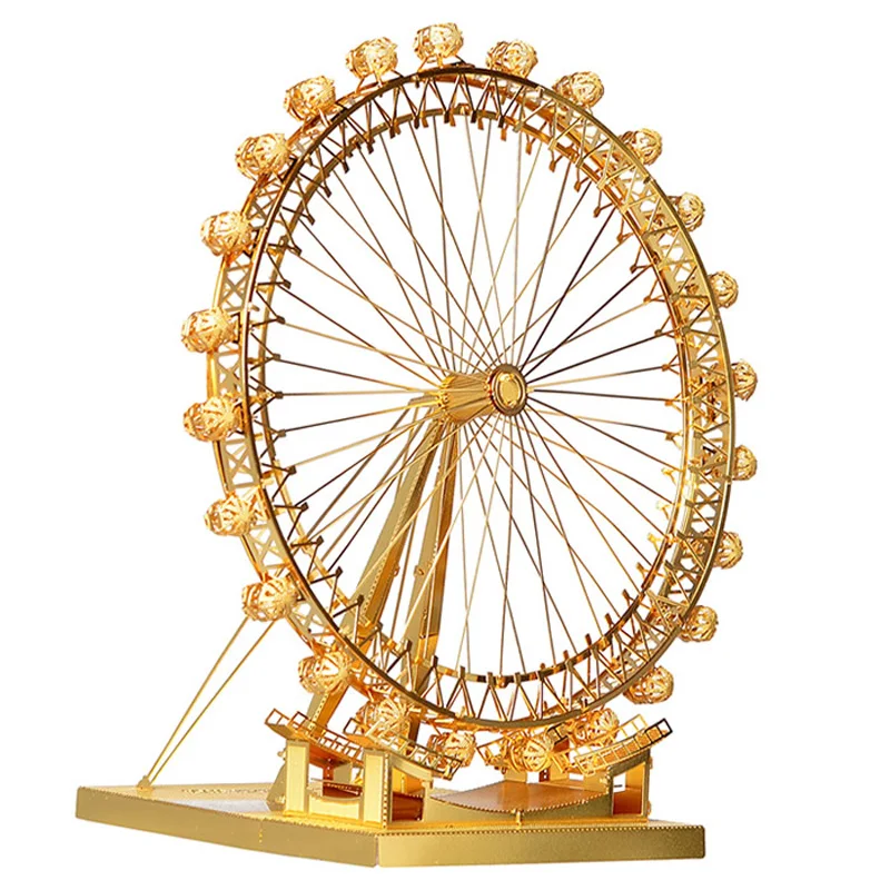 

Piececool London Eye Architecture DIY 3d Metal Nano Puzzle Assemble Model Kits P043-G Laser Cut Jigsaw Toys