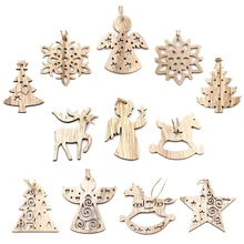 1 Набор, рождественские деревянные подвески, снежинки, олени и елки, украшения для рождественской елки, украшения для рождественской/свадебной вечеринки, детские подарки