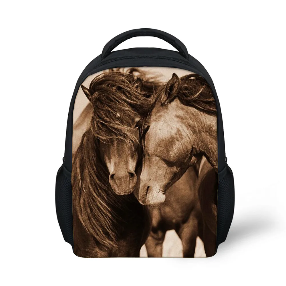 

ThiKin Small Children's Backpacks Crazy 3D Horse Animals Backpack For Boys Back Pack Kids School Bags Kindergarten Machilas
