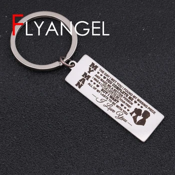 

Fashion Keychain Engraved Lover My Man The Day I Meet You I Love You Husband Valentine's Key Holder Gift Couples Wedding Keyring