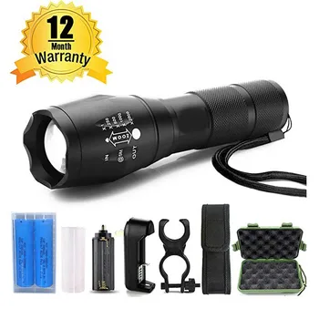 

Tactical Flashlight Set XMLT6 CREE LED Super Bright High Lumen Adjustable Focus Dimmable Flashlight 18650 Rechargeable Battery
