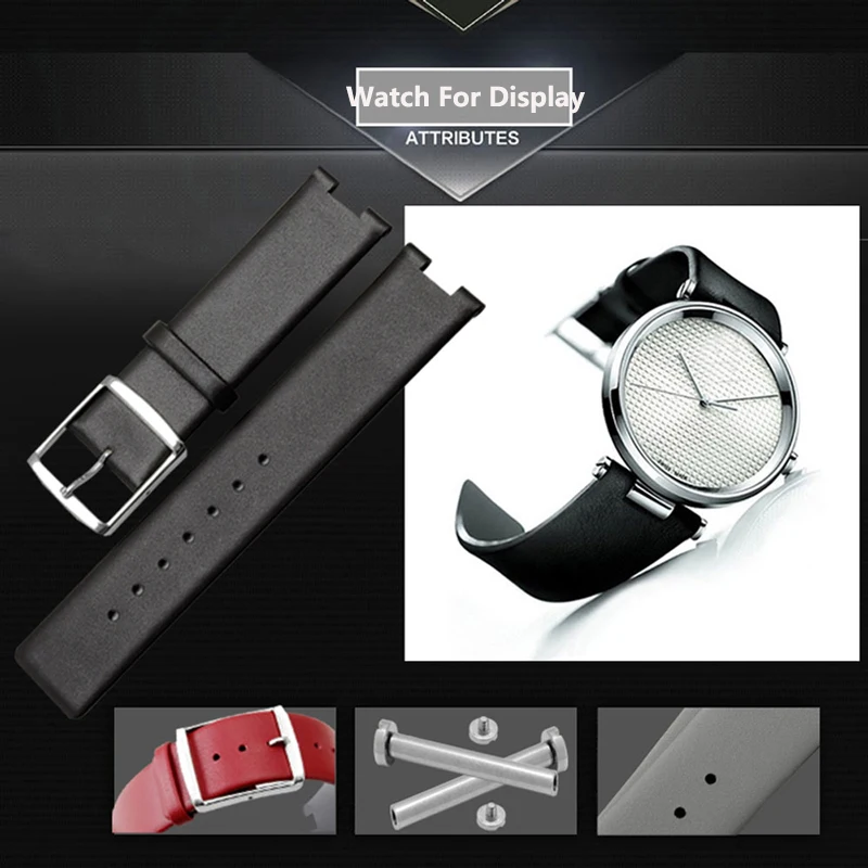 

PEIYI Genuine leather watch band soft cowhide strap replacement leather wristband for K1S21120/K1S21102/KIS21100