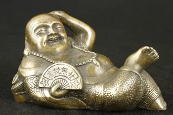

CHINESE OLD BRASS COLLECTABLE HANDWORK CARVED BUDDHA STATUE ORNAMENT FIGURE