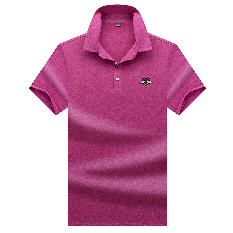 Высокое качество, топы и футболки, мужские рубашки поло, деловые мужские бренды рубашек-поло, 3D вышивка, отложной воротник, Мужская рубашка поло 8307 - Цвет: 9009 red