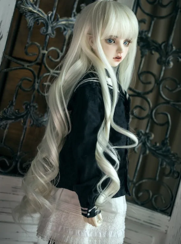 Парики для куклы BJD высокотемпературный провод 1/3 DD SD дяди Длинные keiskei белого