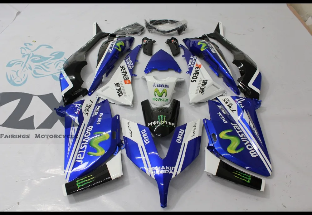 

Complete Fairings For Yamaha TMAX 530 15 16 T-Max ABS Plastic Kit Injection Motorcycle Fairing Flat Black Kit UVTMAX530 3Dsticke