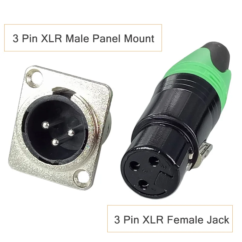 1 компл./лот 3 булавки XLR разъем шт. штекер Панель Крепление Шасси + женский в