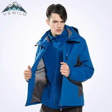 2018 New Outdoor Warm Thick Waterproof Jacket Three In One Mountaineering Suits Waterproof Autumn And Winter Men Jackets