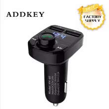 ADDKEY FM Transmitter Bluetooth Car Kit MP3 Player LED Dual USB 4.1A Quick Charger Voltage Display Micro SD TF Music Playing