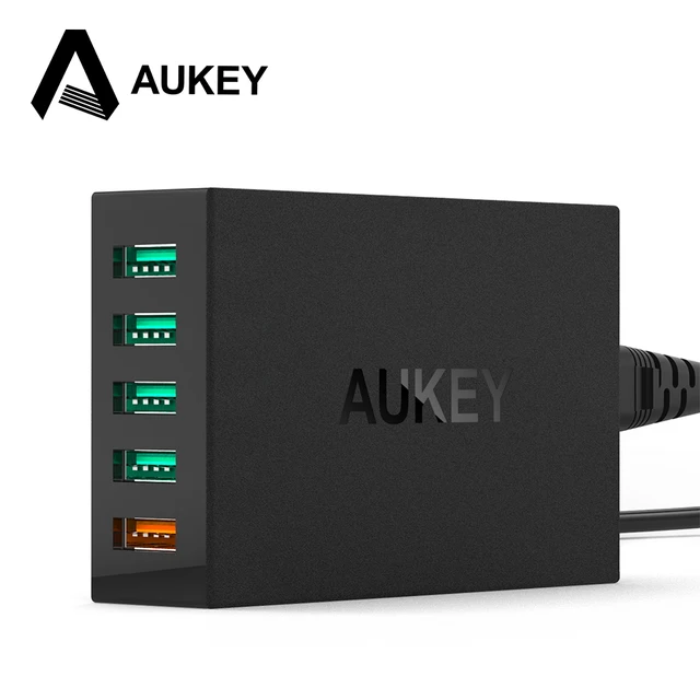 AUKEY 5 Порта USB Зарядное Устройство Рабочего Зарядная Станция С Qualcomm Быстрая Зарядка 3.0 для Galaxy NOTE 7/7 Края, Lg Nexus 6, iPhone 7