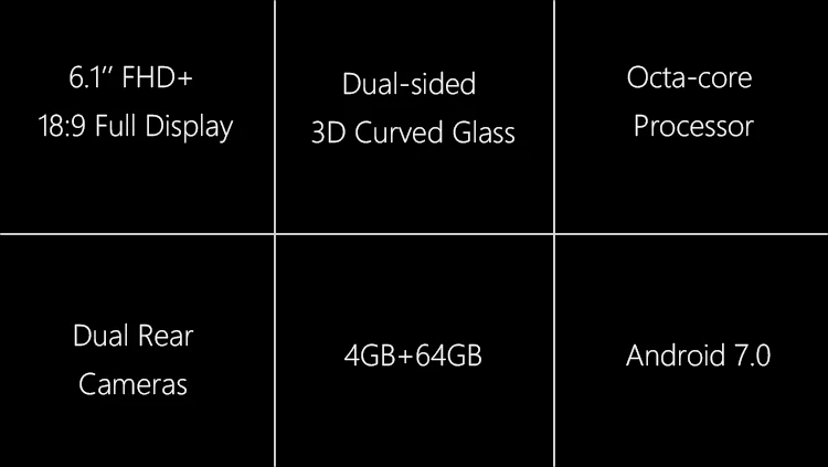 Stock in Europe MEIIGOO S8 4GB RAM 64GB ROM MTK6750T 1.5GHz Octa Core 6.1 Inch 3D Curved Bezel-less FHD+ Screen Dual Camera Android 7.0 4G LTE Smartphone