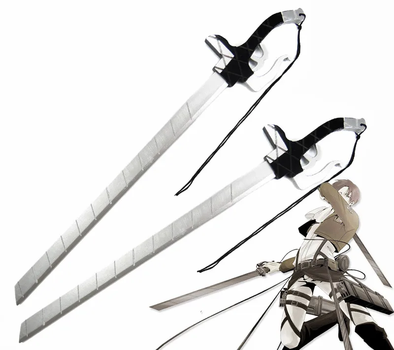 

Anime Attack on Titan Shingeki No Kyojin Eren Yeager Cosplay Props Wooden Sword Weapons Gun Handle Twin Sword for Halloween