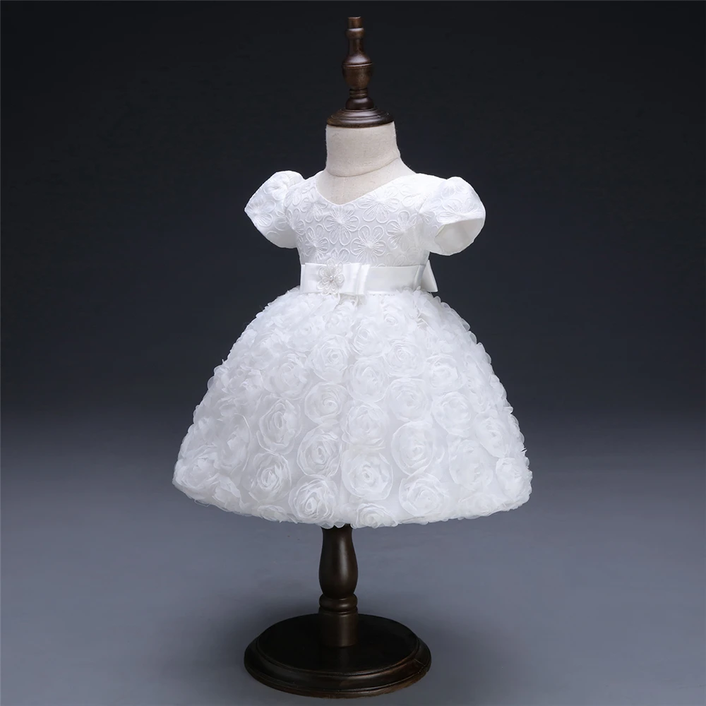 White Baby Dresses Girl Newborn 1st Year Birthday Infant Outfit Cute Princess Party Wedding Christening Dress Gown For Baby Girl (2)