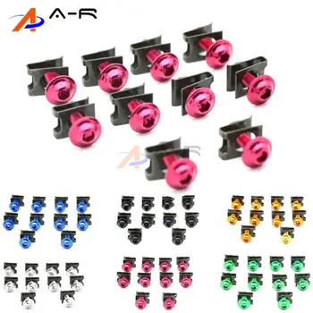 

10pcs Motorcycle Scooters Fairing Body Work Bolts Nuts M6 6MM Spire Speed Fastener Clips Screw for Yamaha Honda KTM Aprilia RSV4