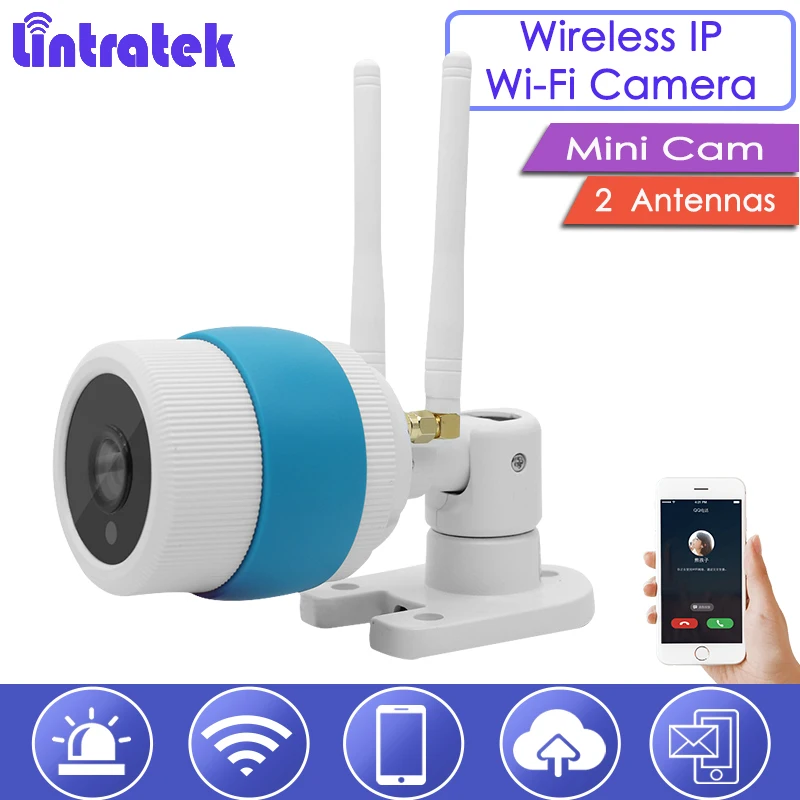 

Lintratek2018 Intelligent Wireless Monitoring Remote Control Waterproof Bullet Cam Outdoor Mini wifi CAM NVR with 2 Antennas S19