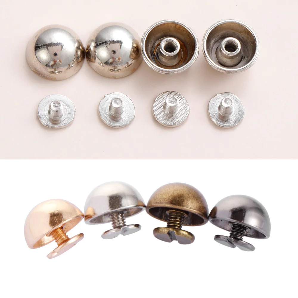 

10Pcs New DIY Strap Rivets Screw Mushroom Dome Bolt Round Head Screws Punk Metal Nail Cloth Button For Luggage Clothes Bag Shoes