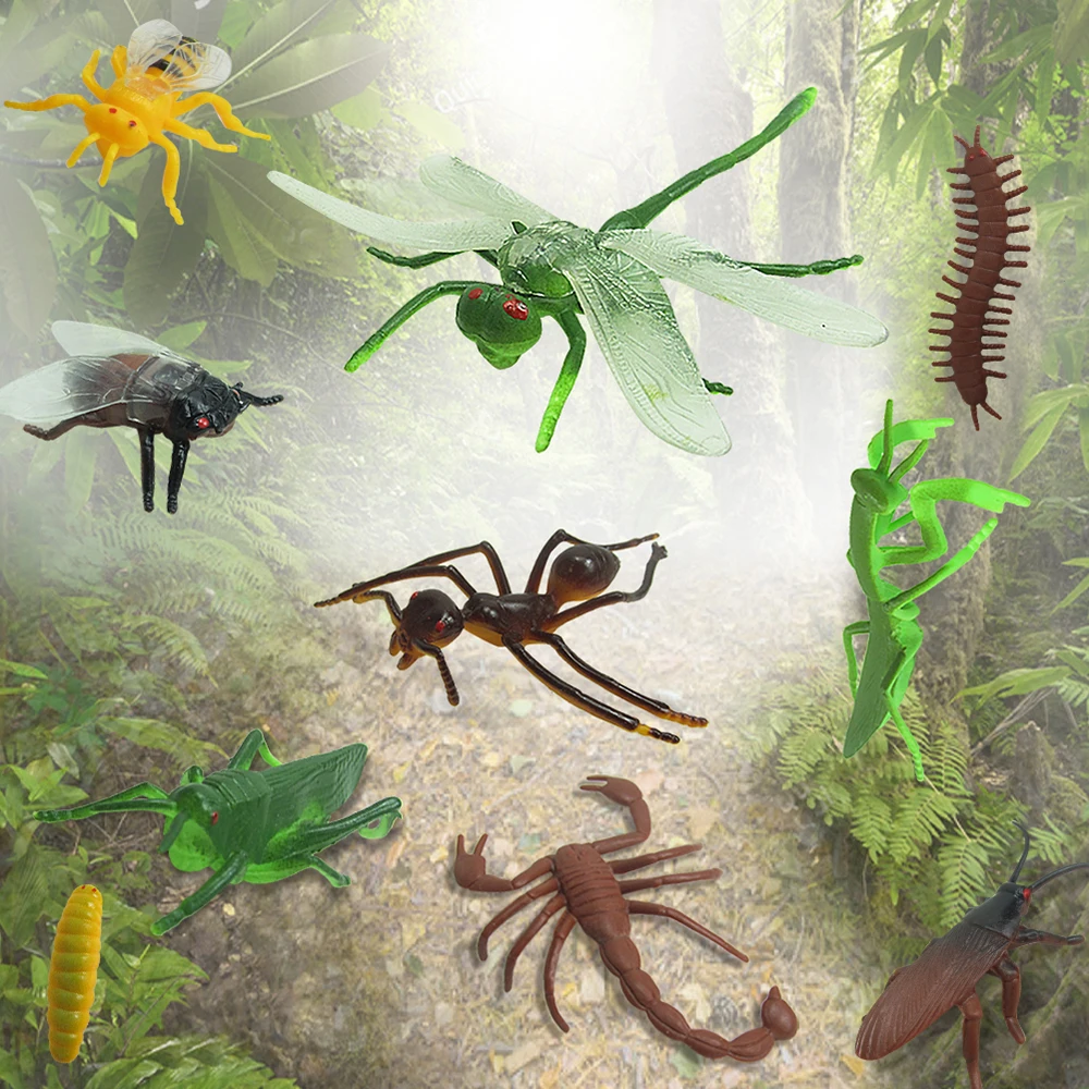

10PCS/Set Insect Model Butterfly Snake Ocean Animal Toys Plastic Simulation Insect Animal Educational Toy For Kids To Learn