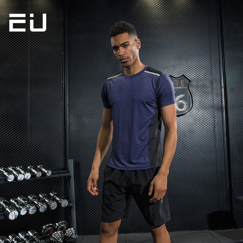 Buy EU Running T shirt Men Quick Dry Fit Sport Shirts
