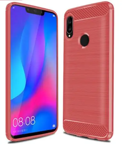 Для Huawei Nova 3i и 3 4 чехол + закаленное стекло Мягкий ТПУ гель кожа углеродное волокно