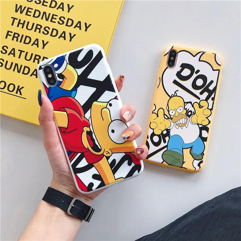 Забавный мультяшный чехол Homer J. Simpson для iPhone 6, 6s, 7, 8 Plus, X, XR, XS, MAX, Модный милый мягкий силиконовый чехол для телефона