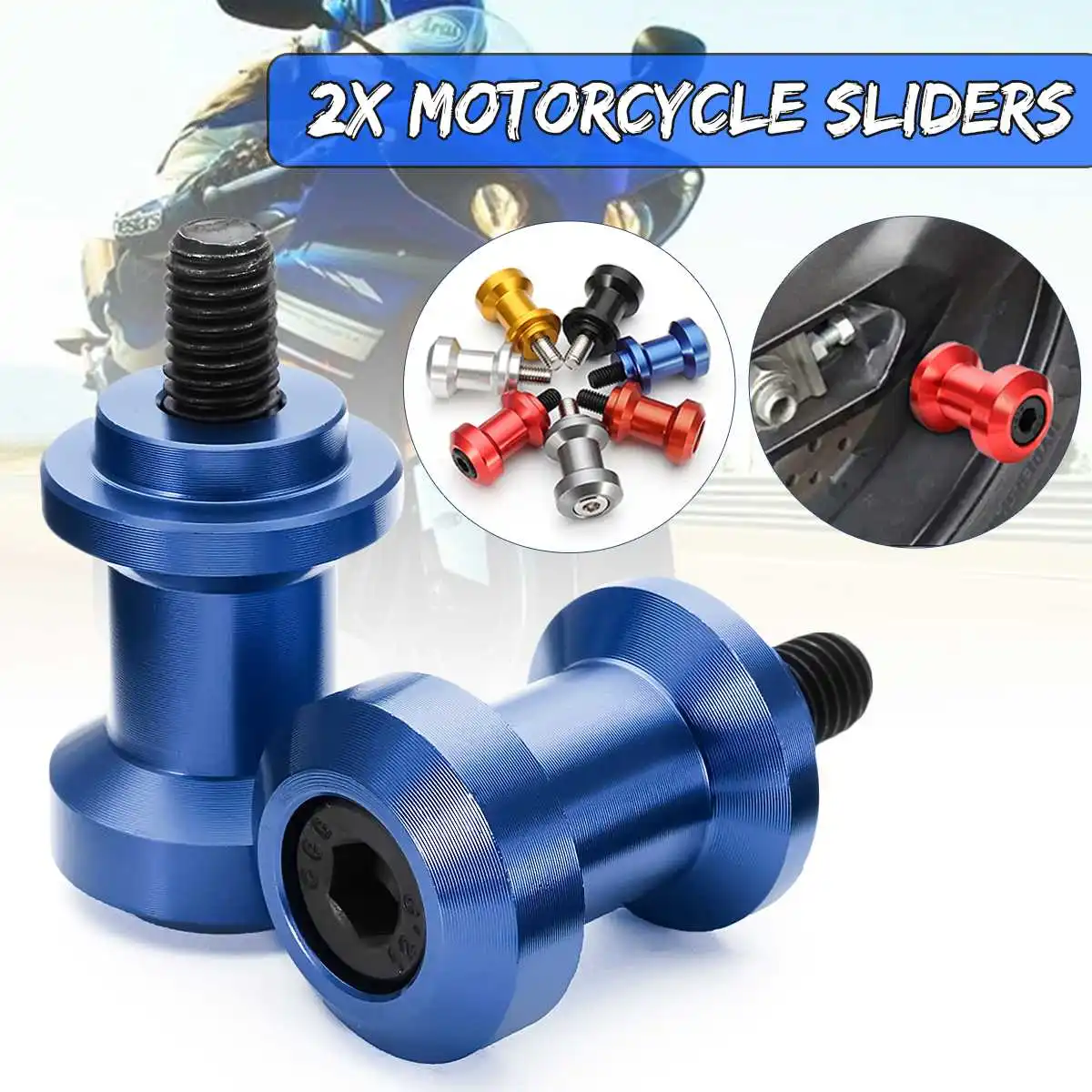 1 пара МОТОЦИКЛ маятник челнок слайдеры болты для Suzuki/для Honda/для Kawasaki 8 мм 6061-T6 алюминий