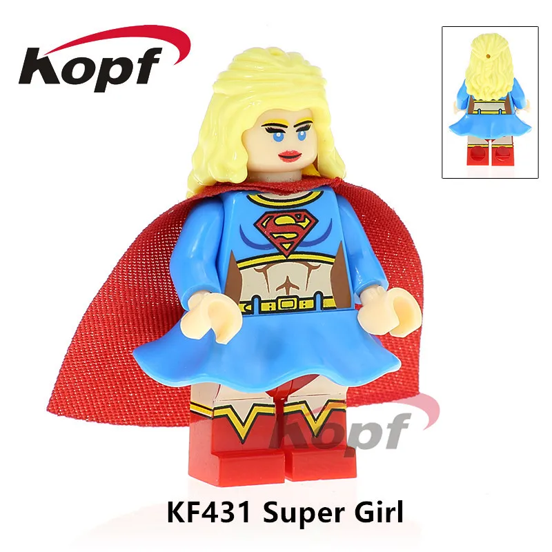 KF431 куклы Супергерл чудо-женщина коллекция деталек строительные блоки развивающий конструктор для детей Подарочные игрушки