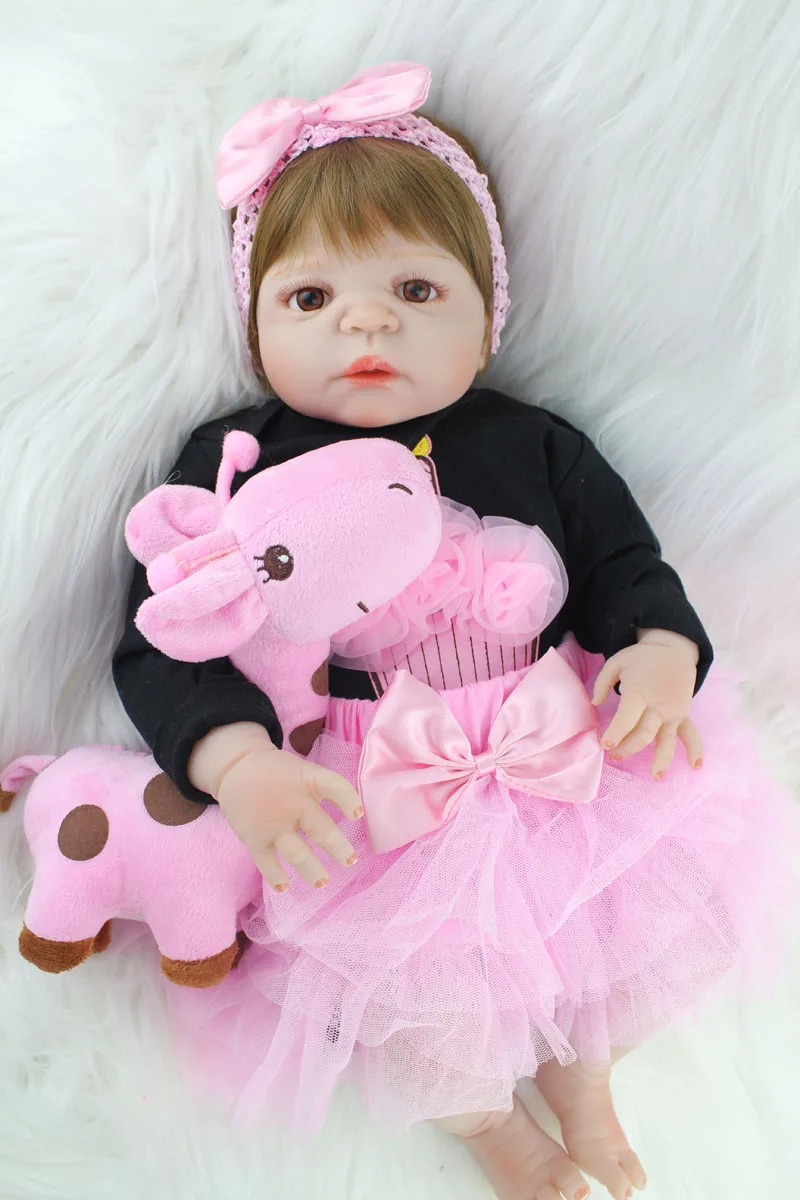 Полностью силиконовая кукла Reborn Girl Baby Like Real Doll Toys 55 см для новорожденной