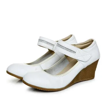 

ZXRYXGS Brand Shoes Woman Shoes High Heels 2019 Spring Wedges Comfort Soft Real Genuine Leather Shoes Women Work Nurse Mom Shoes