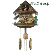 Cuckoo solid wood wall clock exquisite musical alarm clock for children gift present