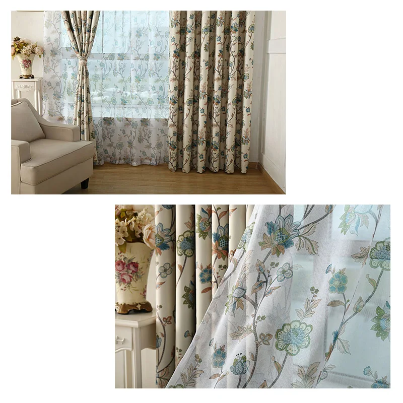 Готовые на заказ винтажные Цветочные затемненные шторы для гостиной ...