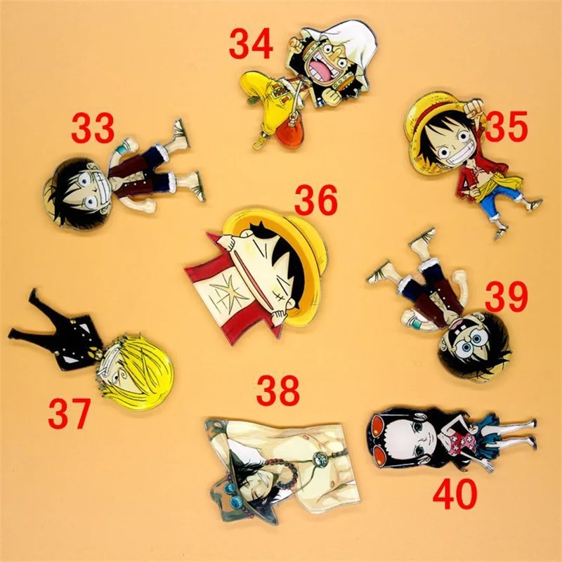 

1 PC Acrylic Brooches Cartoon Anime ONE PIECE Luffy Nami Vinsmoke Brooches Backpack Clothes Brooches Pins Bag Decor Brooch Badge