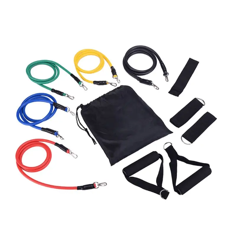 11 Pcs Resistance Band Set Workout Exercise Strap Door Anchor Handle